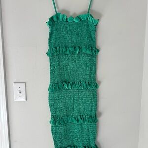 Green Ruffled Women's Dress